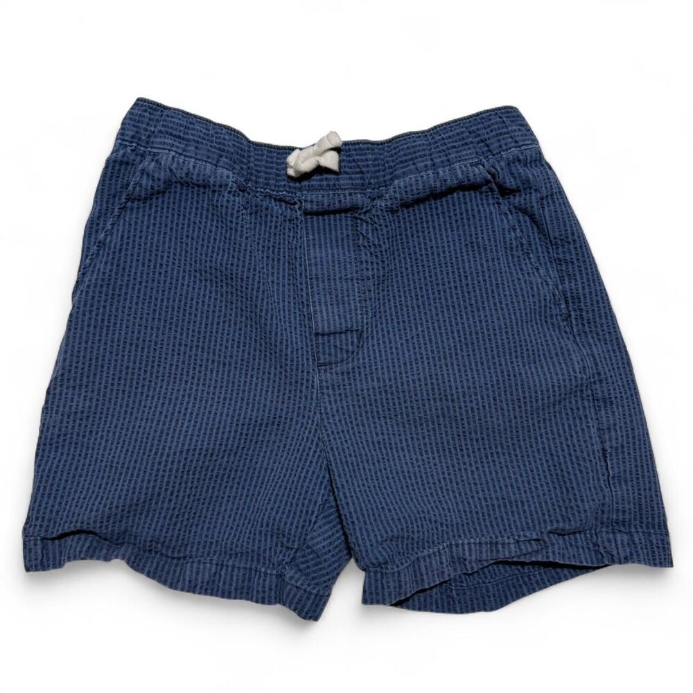 Janie and Jack Boys Navy Blue Seersucker Pull On Shorts Size 8